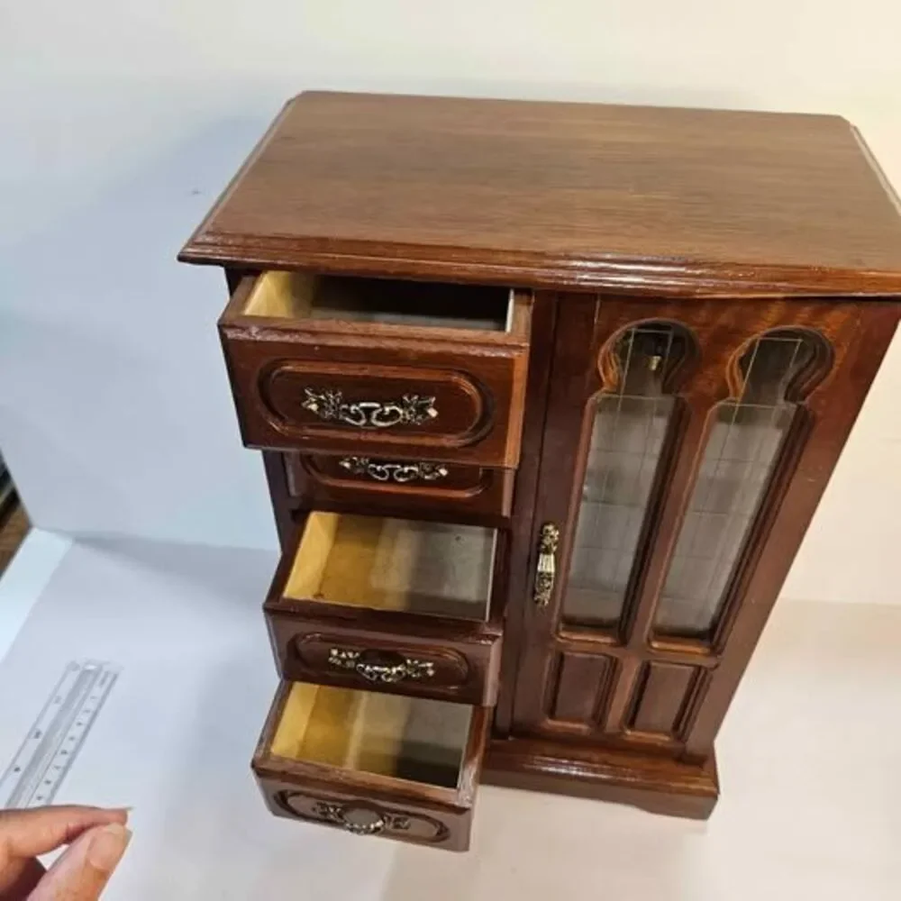 Vintage Wooden Jewelry Armoire